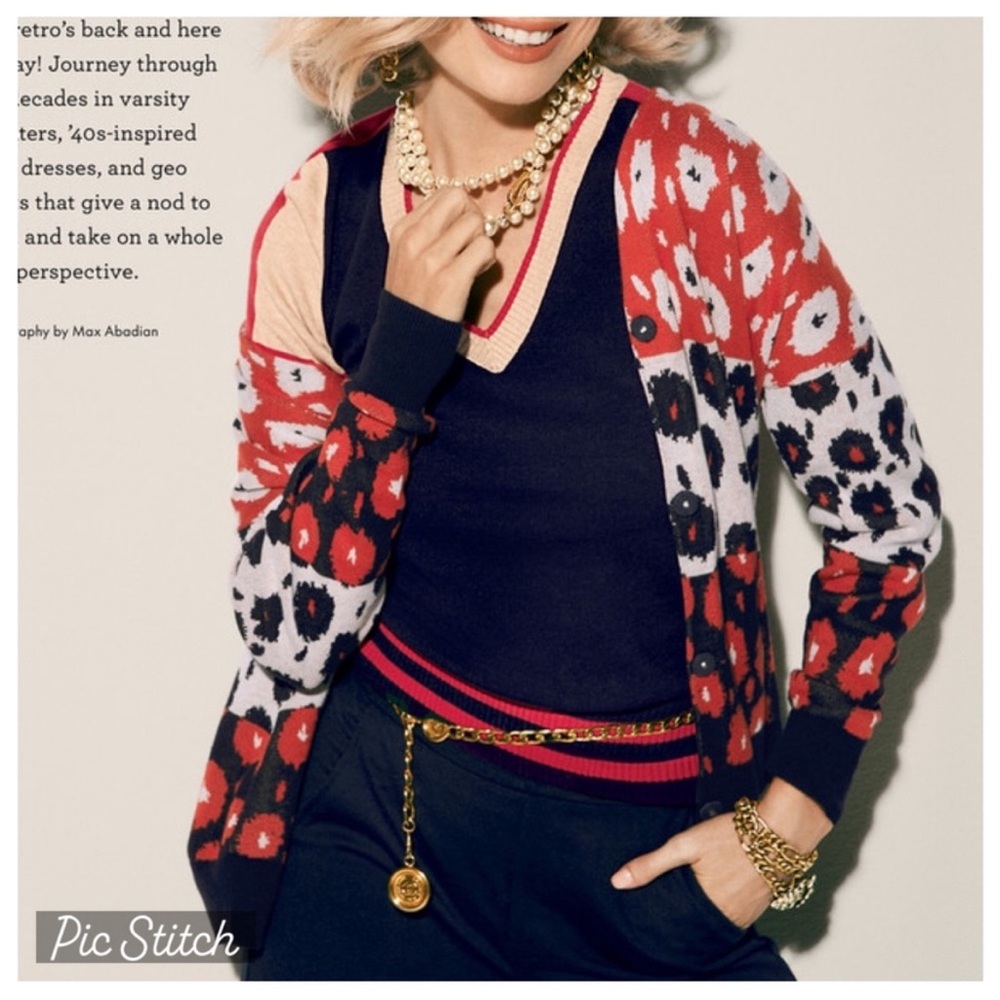 Cabi poppy print cardigan #6163